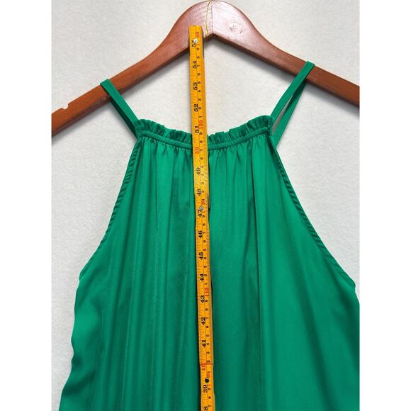 Halston Flutter Pullover Soft Green Lightly Fitted Maxi Dress Polyester Size S - Picture 3 of 9